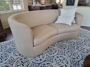 Contemporary Tan Loveseat by Pearson