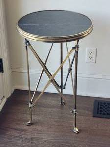 Round Stone Top Accent Table