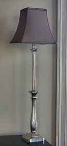 Pair of Tall Silver Table Lamps