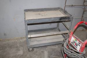 lot 633 image: Metal Utility Cart 2-tier