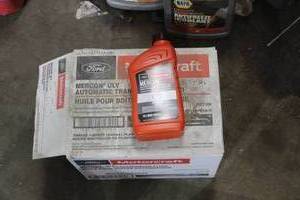 lot 675 image: Lot of (5) Motorcraft Mercon ULV Transmission Fluid 1-Quart Plastic Bottle