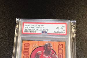 1995-96 Fleer Flair Hardwood Leaders Michael Jordan #4 PSA 8
