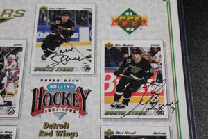 Mike Modano Dave Gagner Basil McRae 8x10 Photo Autograph JSA COA #AB29085