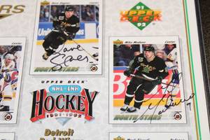 Mike Modano Dave Gagner Basil McRae 8x10 Photo Autograph JSA COA #AB29084
