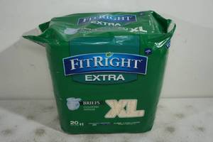 NEW FitRight Extra XL Disposable Briefs - 20 Count