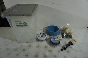 Assorted Pet Products - Food Storage, Bowl