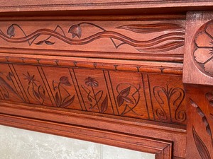 lot 2 image: Beautiful 1880s Eastlake Style Cherry Wood Fireplace Surround
