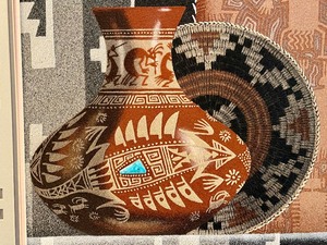 lot 14 image: Original Sand Navajo Sand Painting Art by Eugene Baatsoslanii