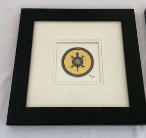 lot 43 image: Pair of Ojibwa Framed Prints with Metal Detailing