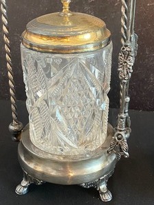 lot 53 image: Vintage Pickle Castor and Pressed Glass Items