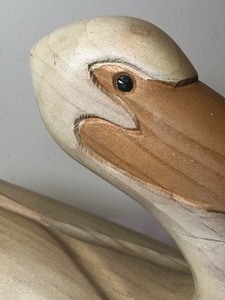 lot 151 image: Fun Wood Carved Pelican Figurine