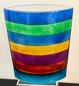 lot 189 image: Britten Paar Steninge Rainbow Glass Vase