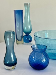 lot 191 image: Variety of Blue Colored Glassware