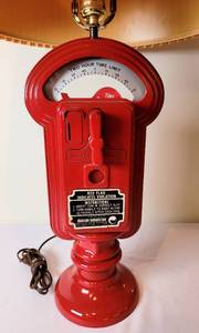 lot 123 image: Red Parking Meter Lamp