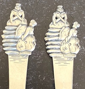 lot 258 image: Hans Christian Andersen Fairy Tale Spoon and Fork Set The Princess and the Pea