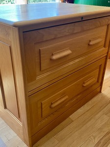 lot 217 image: Nice Wood Two Drawer Filing Cabinet