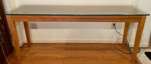 lot 356 image: Wooden Glass Top Console Table