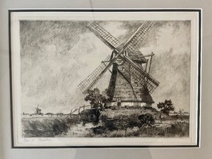 lot 446 image: Vintage Black and White Etching by Cornelius Bartels