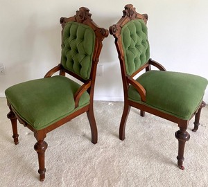 lot 379 image: Pair of Petite Upholstered Parlor Chairs