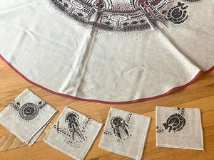 lot 169 image: Vintage Round Table Cloth and Matching Napkins