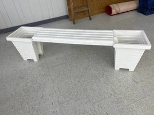 lot 125 image: Patio Bench & Flower Pots