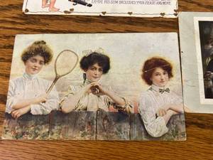 lot 190 image: Antique Postcards & Wood Box