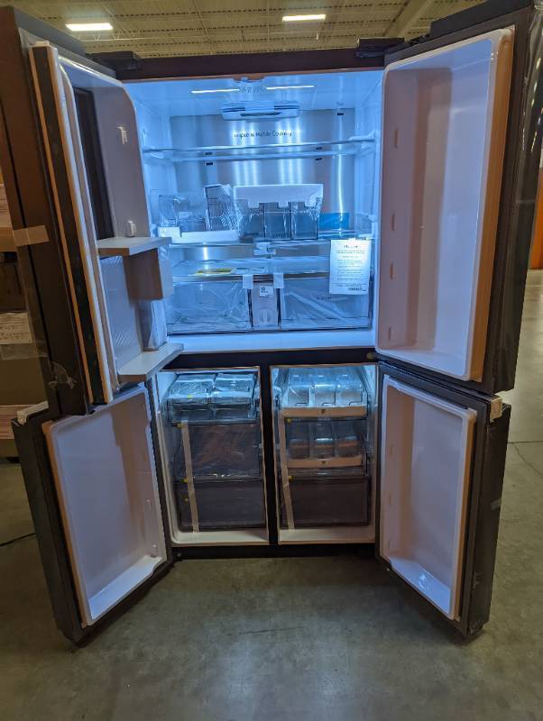 Samsung 29 cu. ft. 4-Door Flex French Door Refrigerator in Finger Print Resistant Black Stainless with FlexZone (Scratch and Dent) - 1 Year Warranty