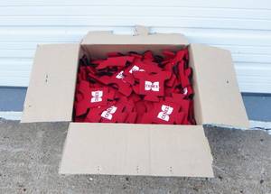 Large Box of Red and White Cenex Can Coolers