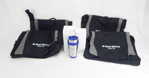 Lot of 4 West Marine Tech 10 Messenger Bags and 2 West Marine 5 Insulated Mugs