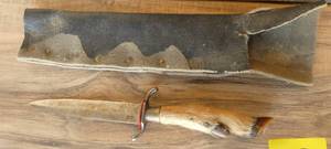 Vintage deer foot knife with sheath
