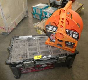 Husky toolbox and cord reel