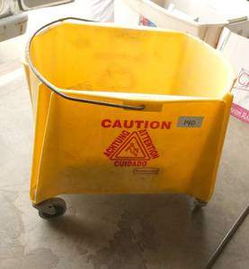 mop bucket with a first aid kit