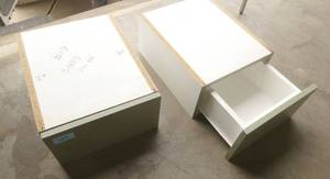 Custom made melmac drawers, open and close very nicely  14-14 wide x 17-14 deep x 8-14 tall