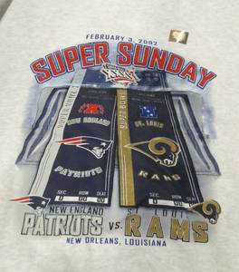 Mens XL Super Sunday historic NFL game sweatshirt