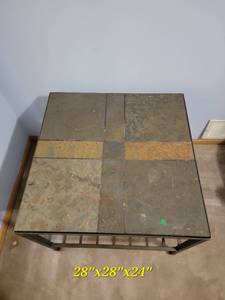 Contemporary Stone Top Side Table
