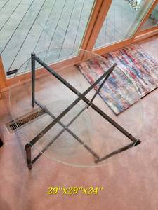 Modern Contemporary Glass Top Side Table