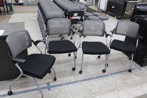Lot of (4) Rolling Conference Chairs