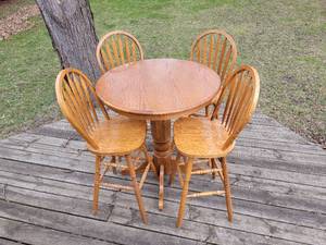 Oak High Top Table Set