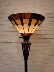 Rozanne Stain Glass Torchiere Floor Lamp