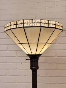 Milk Glass Mission Torchiere Floor Lamp