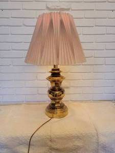 Traditional Brass Candlestick Lamps Pair