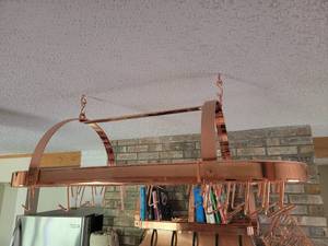 Elegant Copper Kitchen Pot Rack