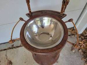 Vintage Walnut Wash Bowl Stand