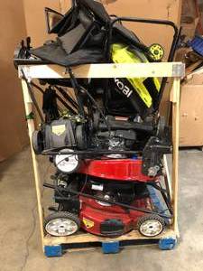 lot 34 image: Mix Lot of Lawn Mowers - Used Some need repair or can used For PARTS  - Various Models - Review all pictures