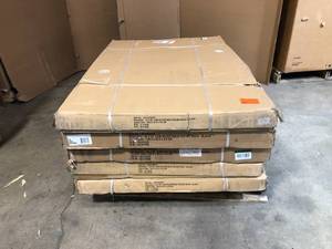 lot 35 image: Husky Adjustable Height Overhead Ceiling Mount Garage Rack in Black (42 in. H x 96 in. W x 32 in. D) - Lot of 5 - Customer Returns