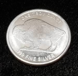 1 TROY OZ. .999 FINE SILVER INDIAN BUFFALO ROUND