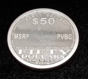 2008 $50 NORFED 1 TROY OZ .999 FINE SILVER ROUND
