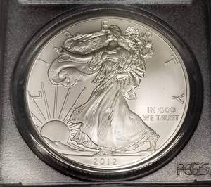 2012-S AMERICAN SILVER EAGLE MS70 PCGS FIRST STRIKE