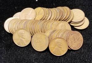 1930 ROLL OF US WHEAT CENTS 50 COINS