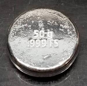 BUNKER BULLION 50 gram (1.61 TROY OZ) .999 FINE SILVER CHUNK